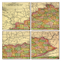 Kentucky Map Coaster Set of 4 Kentucky Map Coaster Set of 4