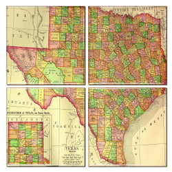 Texas Map Coaster Set of 4 Texas Map Coaster Set of 4