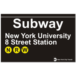 NYU & 8th Street Replica Subway Sign NYU & 8th Street Replica Subway Sign