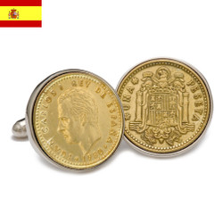 Sterling Silver Peseta Coin Spanish Cufflinks Sterling Silver Peseta Coin Spanish Cufflinks