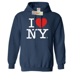 I Love NY Sweatshirt, Navy Hooded I Love NY Sweatshirt, Navy Hooded