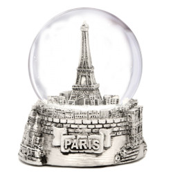 Silver Paris Snow Globe Silver Paris Snow Globe