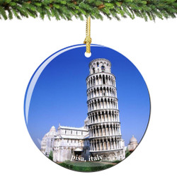 Leaning Tower of Pisa Christmas Ornament Porcelain Leaning Tower of Pisa Christmas Ornament Porcelain