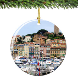 Cannes France Christmas Ornament Porcelain Cannes France Christmas Ornament Porcelain