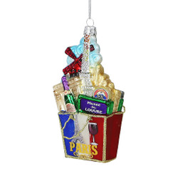 Paris Glass Shopping Bag Ornament Paris Glass Shopping Bag Ornament
