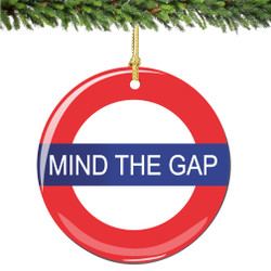 London Christmas Ornament with Mind the Gap London Christmas Ornament with Mind the Gap