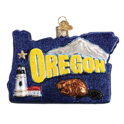 State Of Oregon Landmarks Glass Ornament State Of Oregon Landmarks Glass Ornament