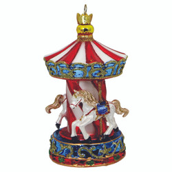 Carousel Christmas Ornament Glass Carousel Christmas Ornament Glass