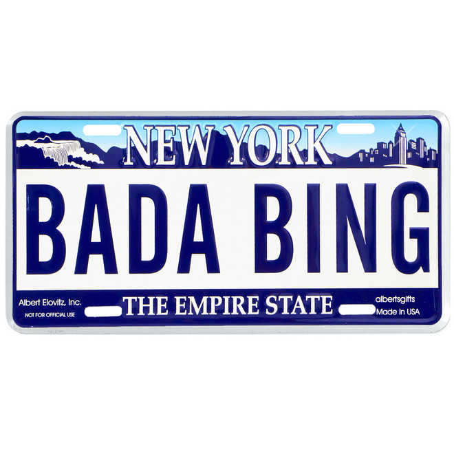 Bada Bing License Plate Bada Bing License Plate