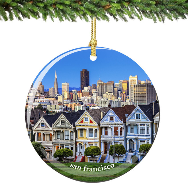 San Francisco Christmas Ornament Porcelain Skyline - San Francisco Christmas Ornament Porcelain Skyline