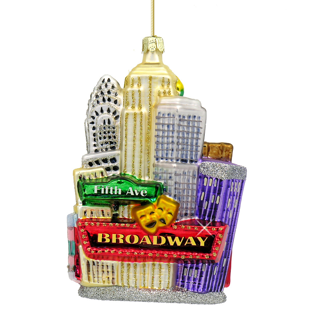 new york city tour bus glass ornament washington state christmas ornament
