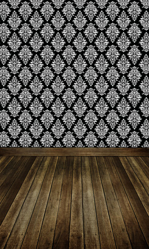 Argyle Damask (Wht/Blk) Backdrop