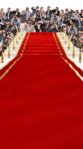 Red Carpet Stairway (w Paparazzi) Backdrop