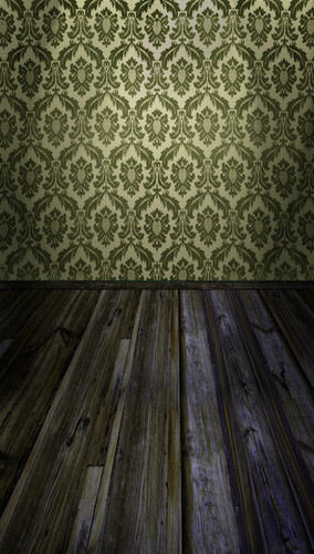 Acanthus Damask Room Backdrop-(Olive)