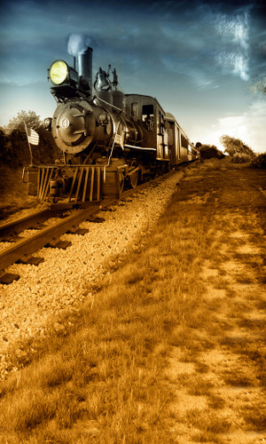 American Train Tracks Backdrop