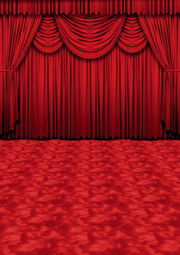 Crimson Curtains Backdrop