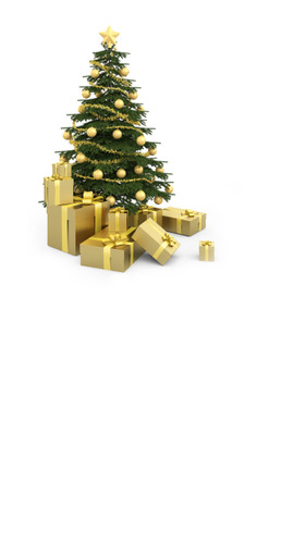 Gold Christmas Tree Backdrop
