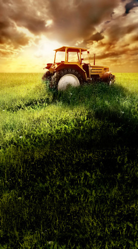 Tractor Sunset Backdrop