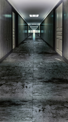 Dim Hotel Hallway Backdrop