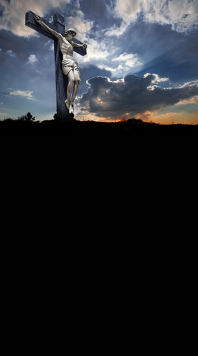 Sunset Crucifix Backdrop