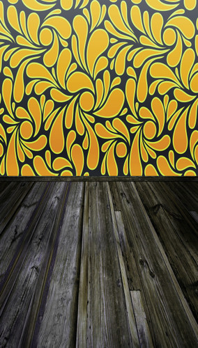 Modern Leaf Backdrop-(Yellow)