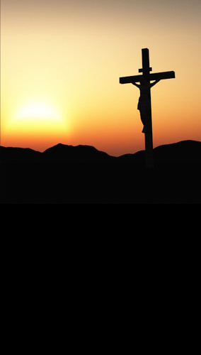 Sunset Crucifixion Backdrop