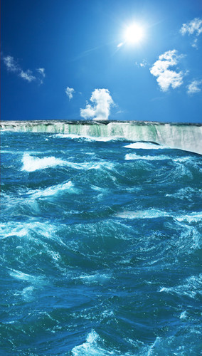 Ocean Waterfall Backdrop