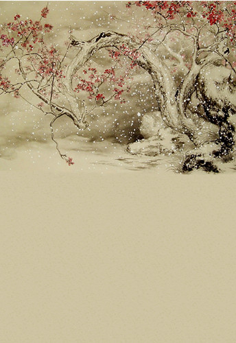 Winter Sakura Backdrop
