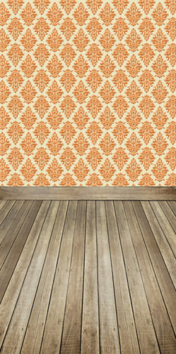 Argyle Damask (Orange) Backdrop