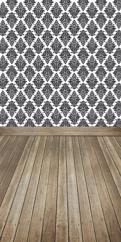 Argyle Damask (Black) Backdrop
