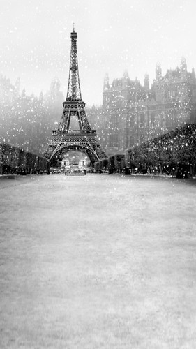 Winter Eiffel Tower Backdrop