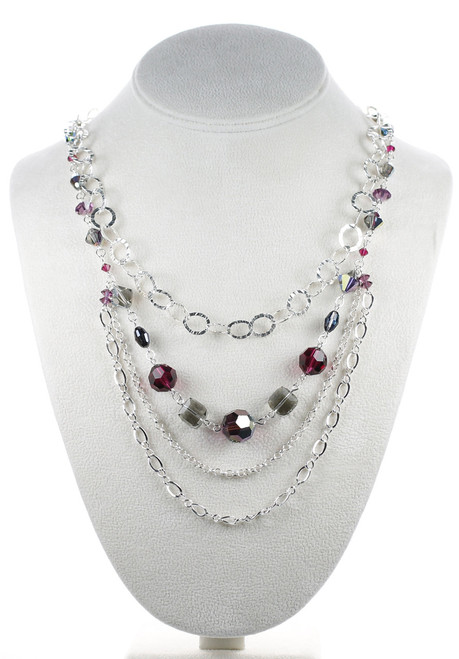 Flapper Style Necklace • Red Swarovski Crystal Necklace • Karen Curtis ...