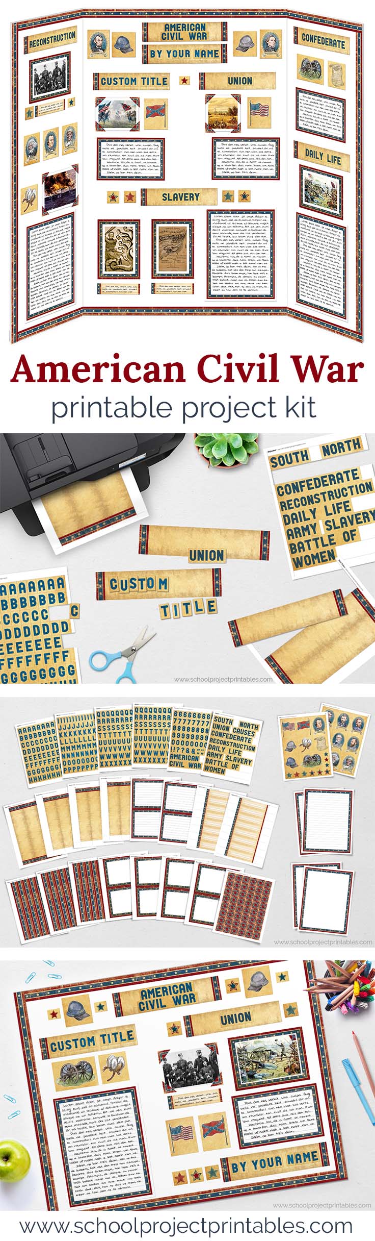 American Civil War Project Kit - School Project Printables