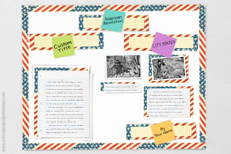 step by step poster board tutorial for American Revolution project tutorial showing how to make American Revolution poster for project