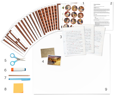 Ancient Greece Report stickers and templates to use in tutorial