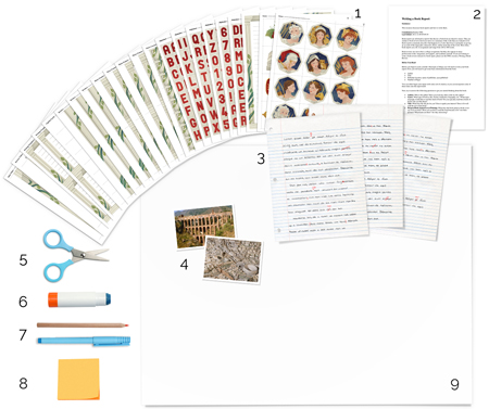 Ancient Rome Report stickers and templates to use in tutorial