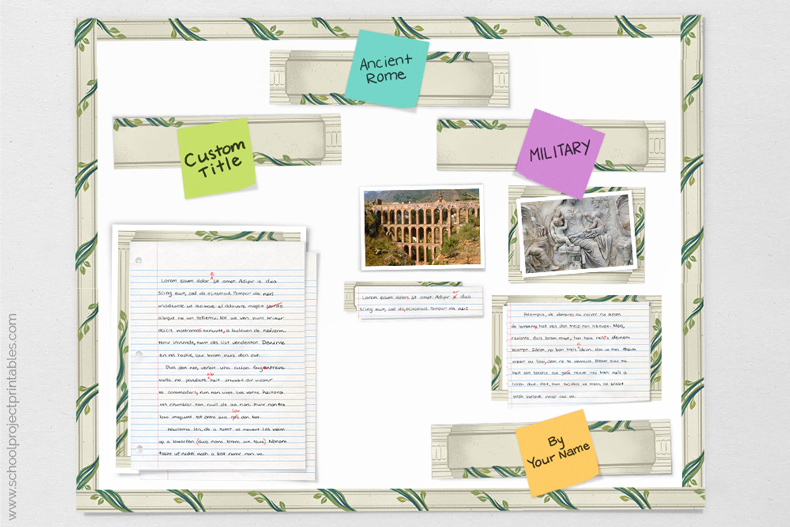 step by step poster board tutorial for Ancient Rome project tutorial showing how to make Ancient Rome poster for project
