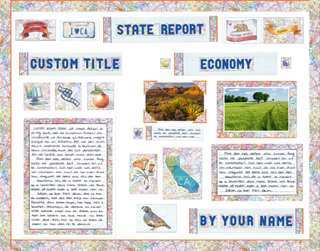 Example 50 US States Report poster report made from SchoolProjectPrintables.com kit Finished 50 US States Report project poster board made from SchoolProjectPrintables.com kit