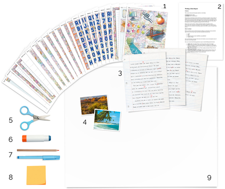 50 US States Report stickers and templates to use in tutorial