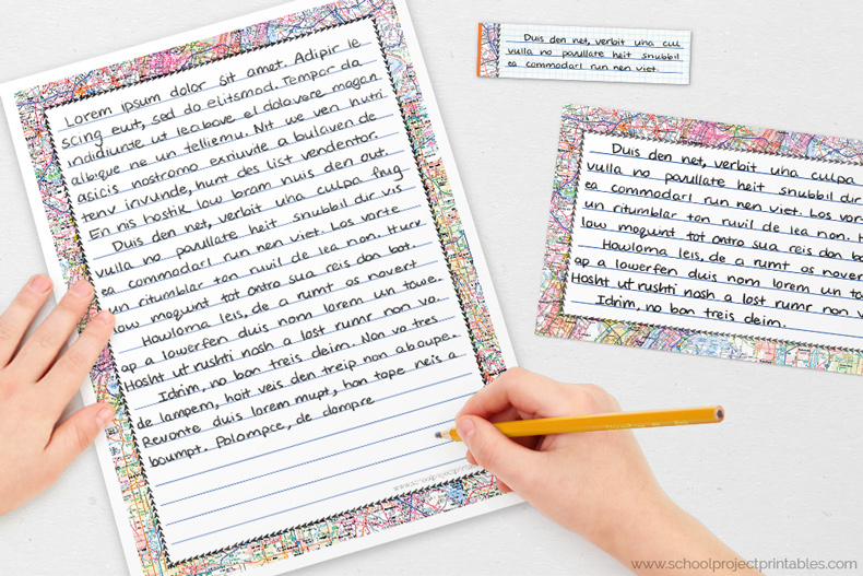 Blank writing templates for State Report projects red white and blue star and stripe border. Letter size, half size and caption templates, lined and unlined red white and blue star and stripe writing templates for handwriting State Report projects