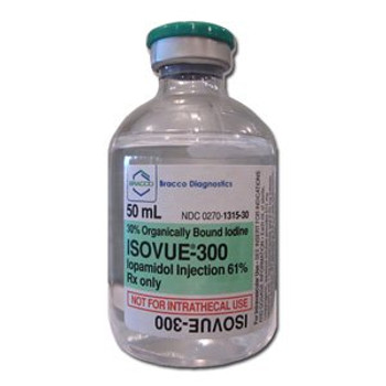 Bracco Diagnostics; Isovue®-300 Contrast Media Iopamidol 61% Intravenous Injection Vial 50 mL ISOVUE 300, VL 61% 50ML (10/CS) BRACEZ Bracco Diagnostics; Isovue®-300 Contrast Media Iopamidol 61% Intravenous Injection Vial 50 mL ISOVUE 300, VL 61% 50ML (10/CS) BRACEZ