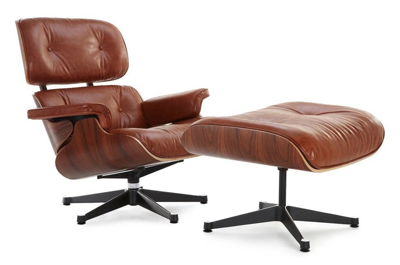 Eames Lounge Chair Replica, Antique Brown Manhattan Home Design Classic Lounge Chair & Ottoman - Antique Brown - Eames Lounge Chair Replica, Antique Brown Manhattan Home Design