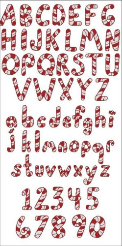 Peppermint Canes Alphabet