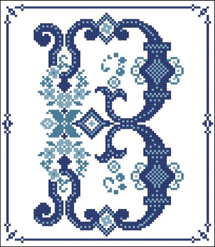 Decorative Blue Alphabet B