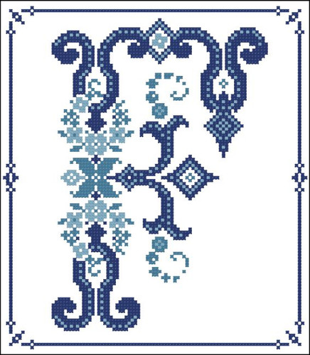 Decorative Blue Alphabet F