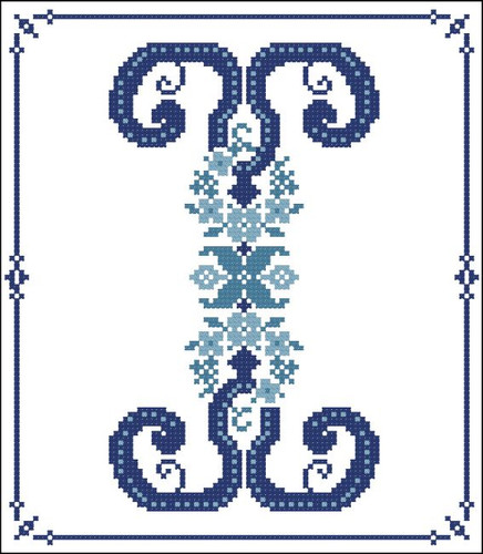 Decorative Blue Alphabet I
