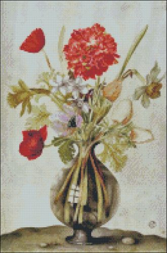 Carnations in a Glass Vase