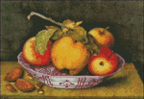 Plate with Apples and Almonds