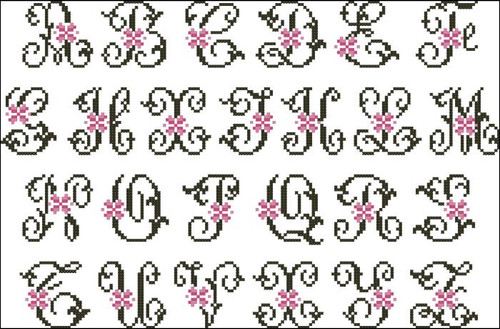 Floral Pink Alphabet