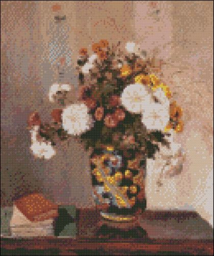 Chrysanthemums in a Chinese Vase